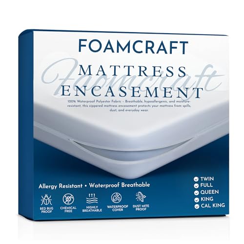 FOAM CRAFT® Mattress Encasement - 300 TC Cotton Waterproof Mattress Zippered Cover | Full 360 Degree Bed Bug Proof, Dust Mite, Allergen Free & Breathable Encasement (Full - 140 x 200cm)