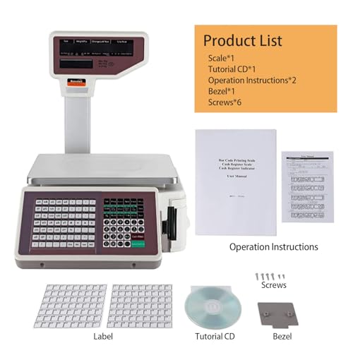Báscula digital con impresora térmica y doble pantalla LCD miniatura 7