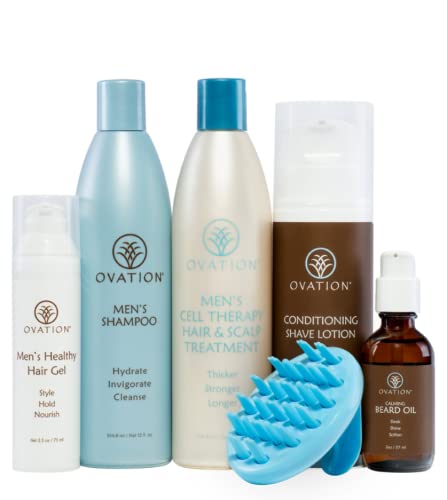 Ovation Hair Men's Holiday Gift Set with Cell Therapy - Get Stronger, Fuller & Healthier Looking Hair with Natural Ingre