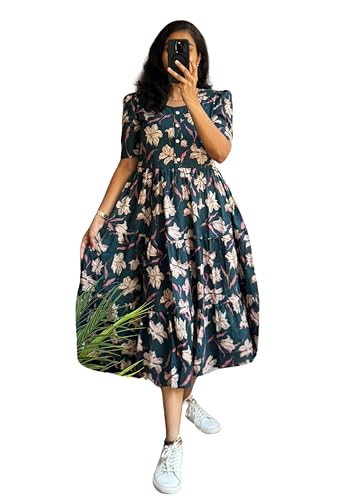 Image of NEW4U Women Printed Rayon Anarkali Kurta for Girls Regular Wear Long Kurti Gown