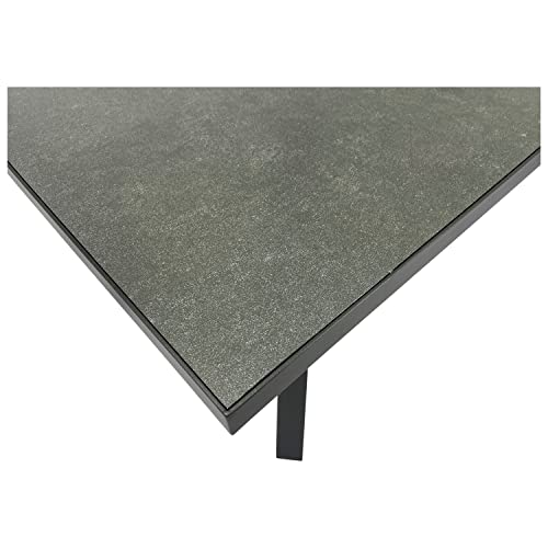 DEGAMO Gartentisch MANCIANO 90x180cm, Gestell Aluminium dunkelgrau, Tischplatte Glas in Keramikoptik dunkelgrau, wetterfest – Bild 4