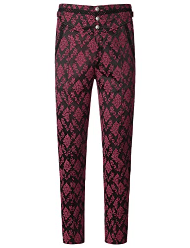 Image of VATPAVE Mens Gothic Pants Cosplay Costume Trousers Steampunk Victorian Pants