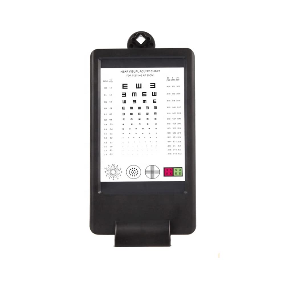 Near Vision CP-37C Testeur de vision de près rechargeable avec adaptateur CA double face et lettre E 30 cm