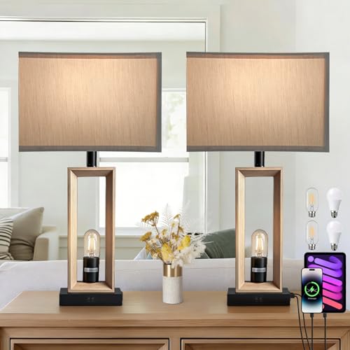 17% Off Modern Farmhouse Table Lamps Set of 2 with USB Charging