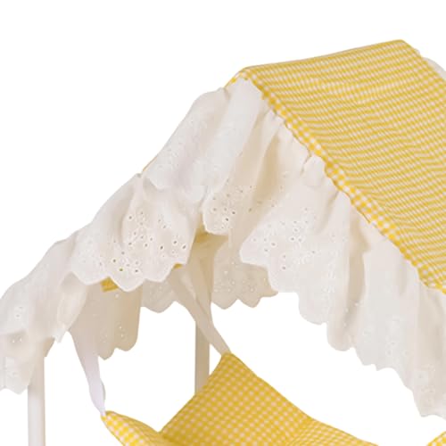 Hamaca con marco Bunny Beds para jaulas de conejos con patrón de cuadros amarillos 7