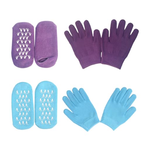 HAMPPLIES 2Juegos Guantes y Calcetines de Gel Hidratante de Cuidado de Manos y Pies Hidratación y Suavidad