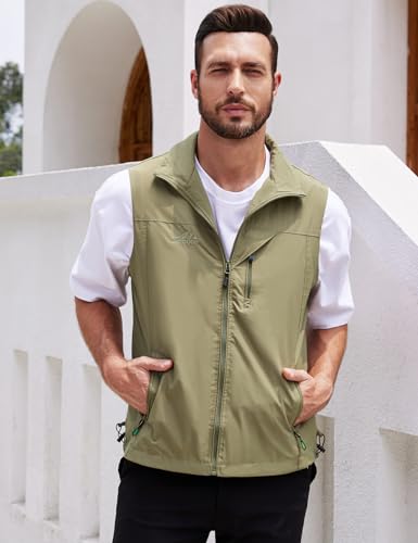 image for Gihuo Men's Golf Lightweight Photo Vest Fishing Travel Safari Vest Sof