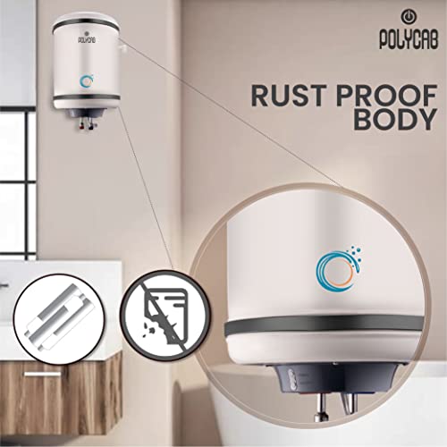 Image of Polycab Eterna DLX 25L Storage Water Heater (Geyser 25 litres) 4 Star BEE Rated Heater (White)