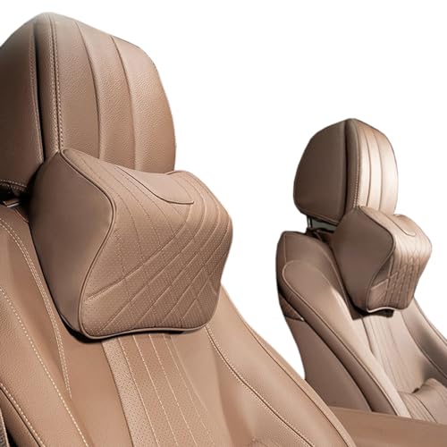 Car headrest Soft Nappa Leather Car Neck Pillow For Most Cars, SUV Sedan Fit For Mercedes Benz AMG S-Class W204 W205 W206 W211 W212 W213 W176 W177 W222 GLC CLE CLA GLB Travel Neck Support Pillows