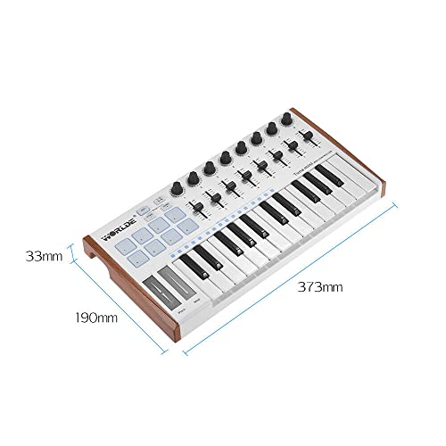 ノーブランド品 MIDI コントローラー MINI ウルトラポータブル 25 キー USB MIDI キーボードコントローラー の商品画像 2