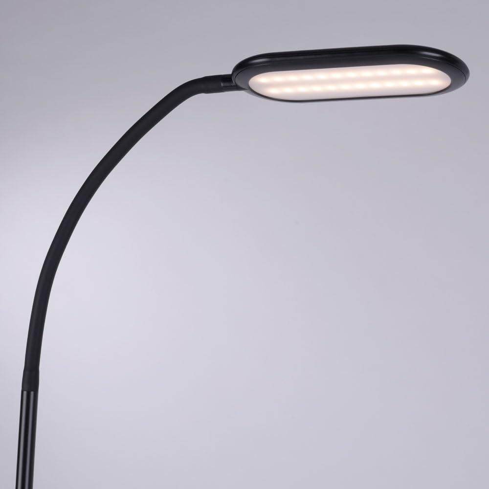 LeuchtenDirekt LED Stehleuchte schwarz, Stufendimmer CCT | 10% 50% 100%, kaltweiß - warmweiß - tageslichtweiß