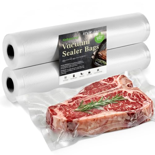 Image of Vacuum Sealer Bags Rolls, Kitchen Essentials, 11inx20ft, 2 Pack | Commercial Grade, BPA Free, Customized Size, Sous Vide Cooking, Puncture Prevention, Kitchen Gadgets