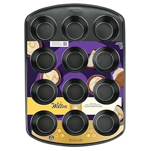 Wilton Perfect Results Premium Non-Stick Cupcake Pan, 12-Cup Muffin Tin, Steel Baking Supplies
