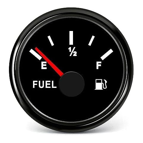 BLLYOGU 0-30 ohm Fuel Gauge 2" Fuel Level Gauge Fuel Tank Meter for Auto Car Truck Boat Motorcycle Yacht 9-32V Cover