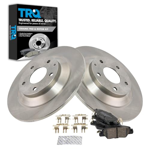 Image of TRQ Rear Ceramic Brake Pad and Rotor Set