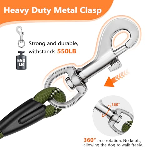 X XBEN Training Leads for Dogs 15M/49FT Strong Rope Long line Dog Lead Leash with Soft Padded Handle and Heavy Duty Hook - Image 4