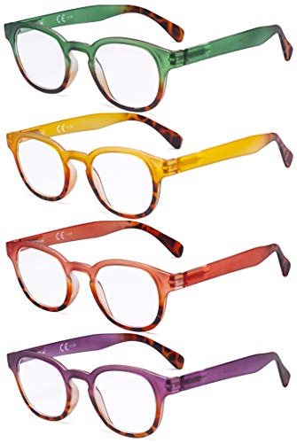 Image of Eyekepper 4 Pack Ladies Reading Glasses - Round Readers for Women Reading +0.75
