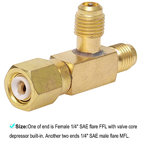 Gekufa QUICK COUPLER ACCESS TEE ADAPTE R Havc Tee Adapter 1/4 Inch Tee Adapter Valve Core With Swivel Connector Fits thumb #4