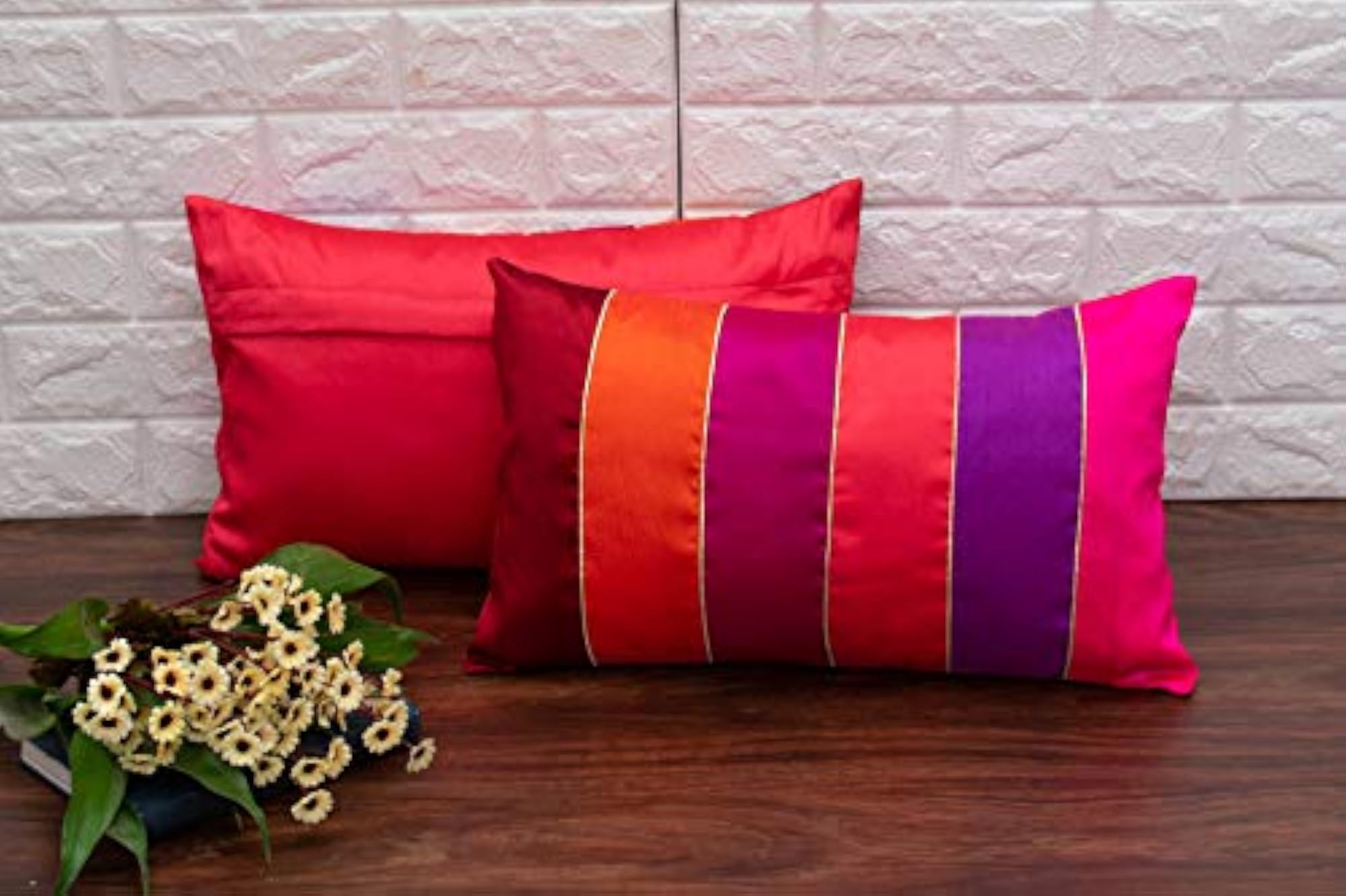 Long Rectangular 'Go Glamorous' Designer Cushion Covers, Set of 2