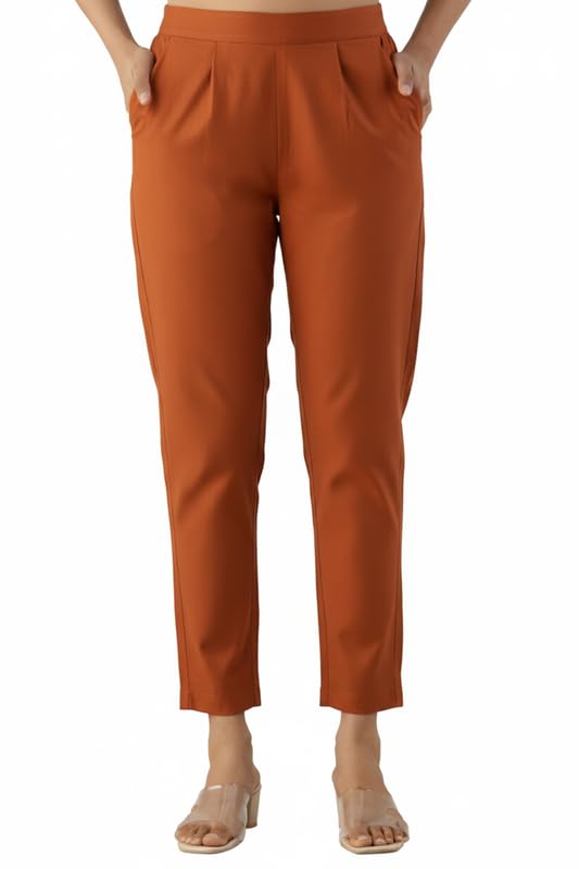 Image of Regular Fit Cotton Woman Trousers Pants Kurti Pant Casual Daily Formal Office Use