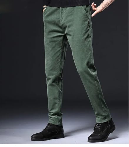 DBFBDTU Winter Corduroy Trousers for Men Straight Loose Elastic Pants Fleece Casual Streetwear3