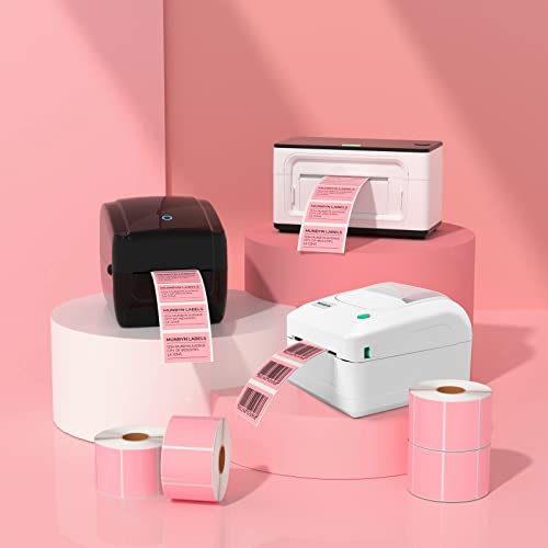 Munbyn 2.25X1.25 Direct Thermal Labels, Self-Adhesive Address Shipping Thermal Stickers, Bpa&Bps Free Pink Square Label For Thermal Label Printer-1 Roll,1000 Labels #TOP6