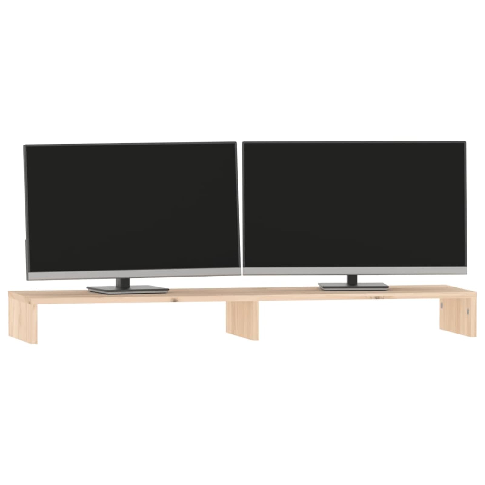 Supporto per monitor, 100 x 27 x 10 cm, in legno massello di pino | Legno di pino massiccio, robusto telaio in legno, altezza ergonomica del monitor, spazio per tastiera e dispositivi