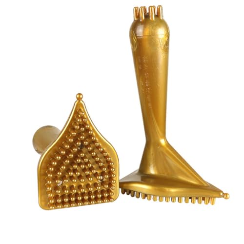 Didiseaon Peines de Masaje de Pvc Dorados 2 Piezas para Espalda, Cuello y Acupuntura, Herramienta de Masaje Ergonómica para Bienestar y Relajación Corporal