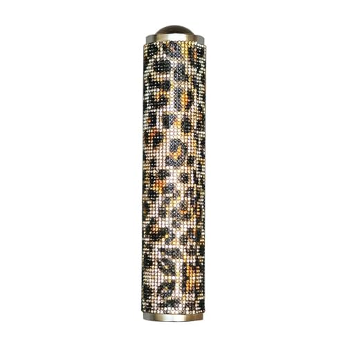 Fendawn Strive Handmade Nostalgic Kaleidoscope Toy Real Scene Kaleidoscope for Kids Adults, Leopard Diamond Style