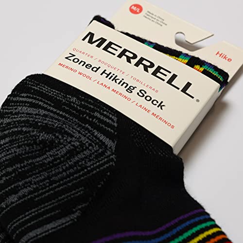 Image of Merrell Unisex Men's and Women's Zoned Cushioned Wool Hiking Ankle Socks - Breathable Arch Support