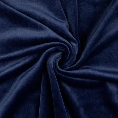 Tissu polaire velours bleu marine infroissable et facile à coudre 1m