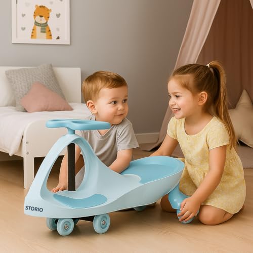Image of Storio Boomer Kids Magic Swing Car Twister Ride On | Toy Car with PU Wheels | Toy Car for 3 to 5 Years | Push Ride on Baby Car,100 Kg Capacity | Birthday Gift for Kids Boys and Girls - Blue