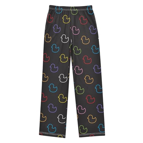 Boys' Pants Duck Rubber Duck Pattern Black Long Bottoms Jogger Pants Elastic Waist Trousers with Pockets S-XL