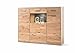 Produktbild Robas Lund ESPERO Highboard, eiche bianco massiv, Metall, Glas, ca. 154 x 121 x 39 cm, eiche bianco, edelstahl