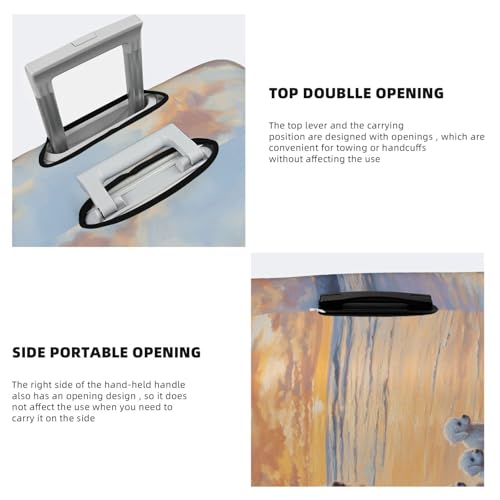 Poodle Puppies Beach Sunset Elastic Travel Luggage Covers Dustproof Scratch-Resistant Suitcase Protector Fit 22-24 Inch3