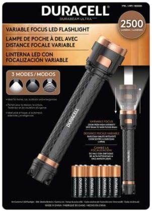 Duracell 2500 Lumens Variable Focus LED Flashlight w/AA Batteries