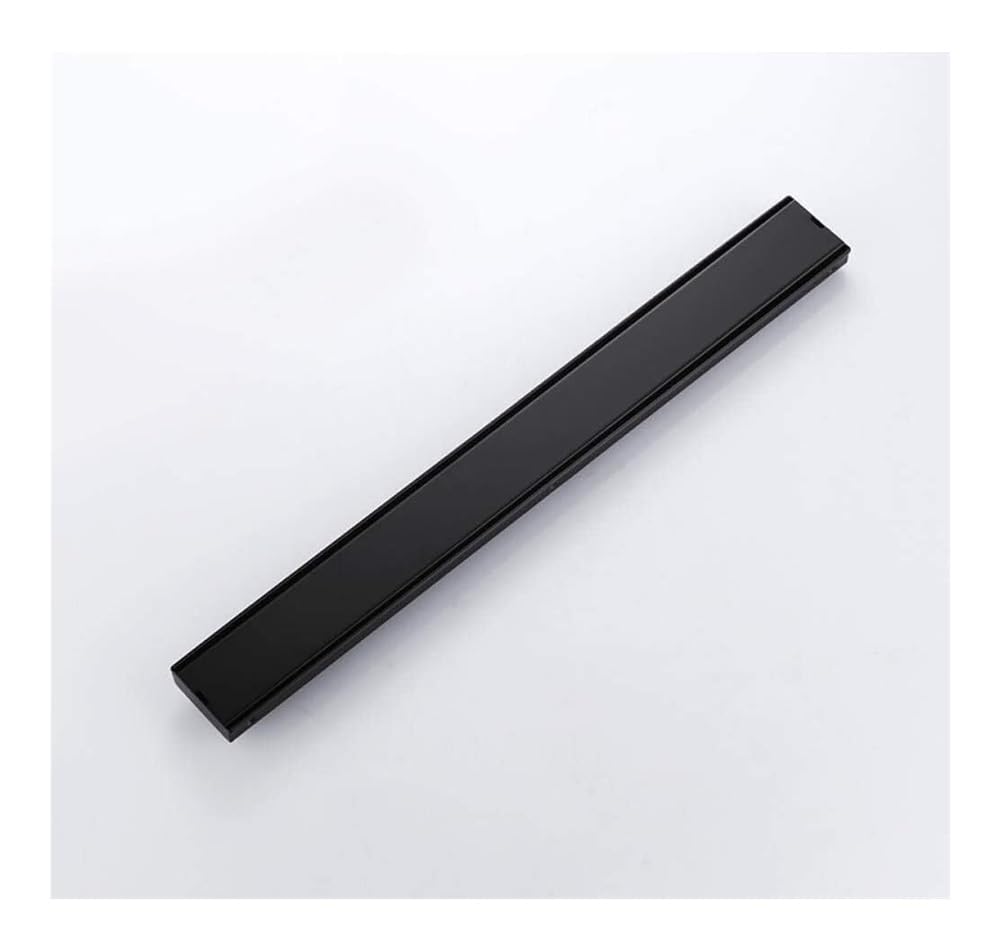 Desagüe de Ducha, Tapa Larga antiolor for baño, Color Negro, 60 cm (23,62 Pulgadas), Rectangular, Acero Inoxidable, con Rejilla for desagüe, tapón Lineal for Fregadero