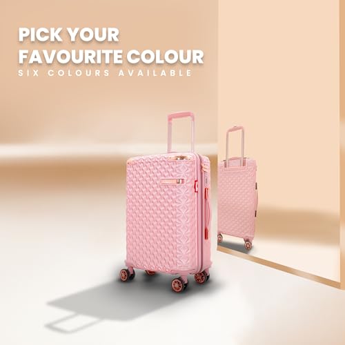Image of AMERICAN TRAVELLER Goldie ABS Travel Suitcase | Hard Shell Large Luggage | High-Capacity Trolley Bag for Travel | Durable Check-in Suitcase with Spinner Wheels & Secure Lock(28, Rose Pink)