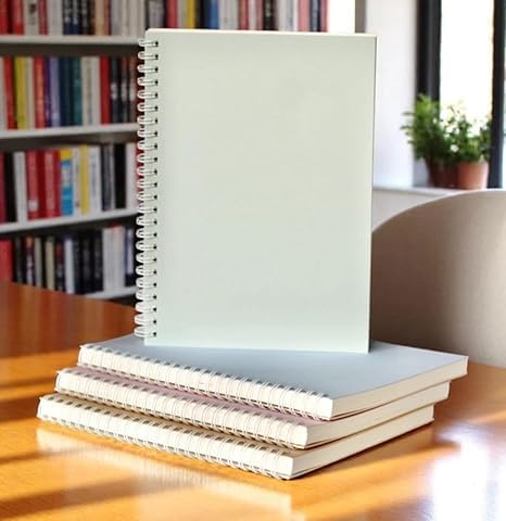 Image of Spiral notebook 200 Pages Spiral Notebook Set of 3, A4 Size, Unruled Plain White Pages, Sports Themed Covers, 200 Pages