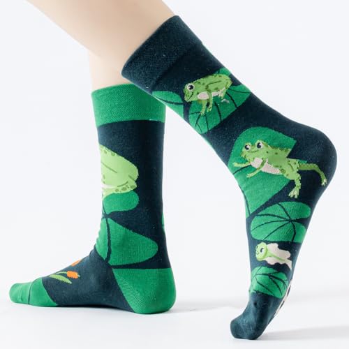 Image of 2 Pairs Cartoon Animal Crew Socks Fun Cotton Mid Calf Socks for Women