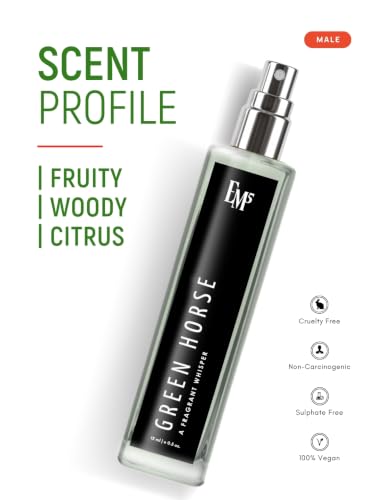 Image of EM5 Green Horse Perfume for Men & Women | Woody Fruity Musky Fresh Aromatic Fragrance | 15 ml Unisex Eau de Parfum Spray | Luxury Gift for Him & Her