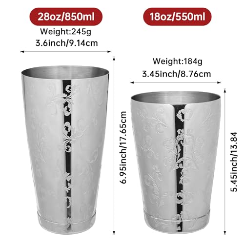 Coctelera Boston de acero inoxidable para crear combinados perfectos con estilo grabado 3