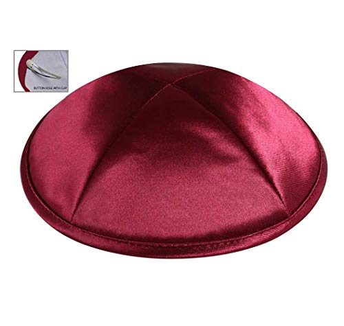 Image of Zion Judaica Deluxe Satin Kippah Yarmulkes for Kids Teens & Adults Skullcaps 6.25 inch Multi-Color Options 4 Panel Design