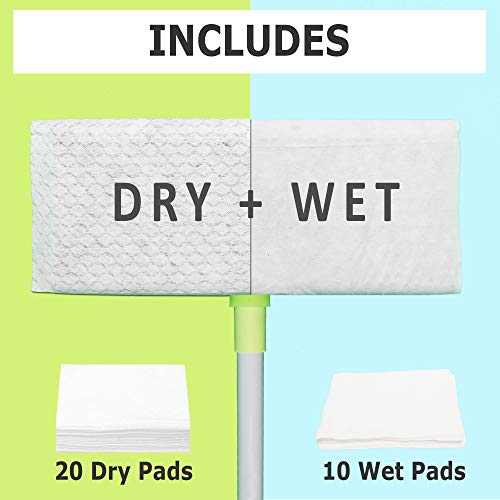 image for Guay Clean Flat Mop Sweeper Cleaning Kit Set with Adjustable Handle - 