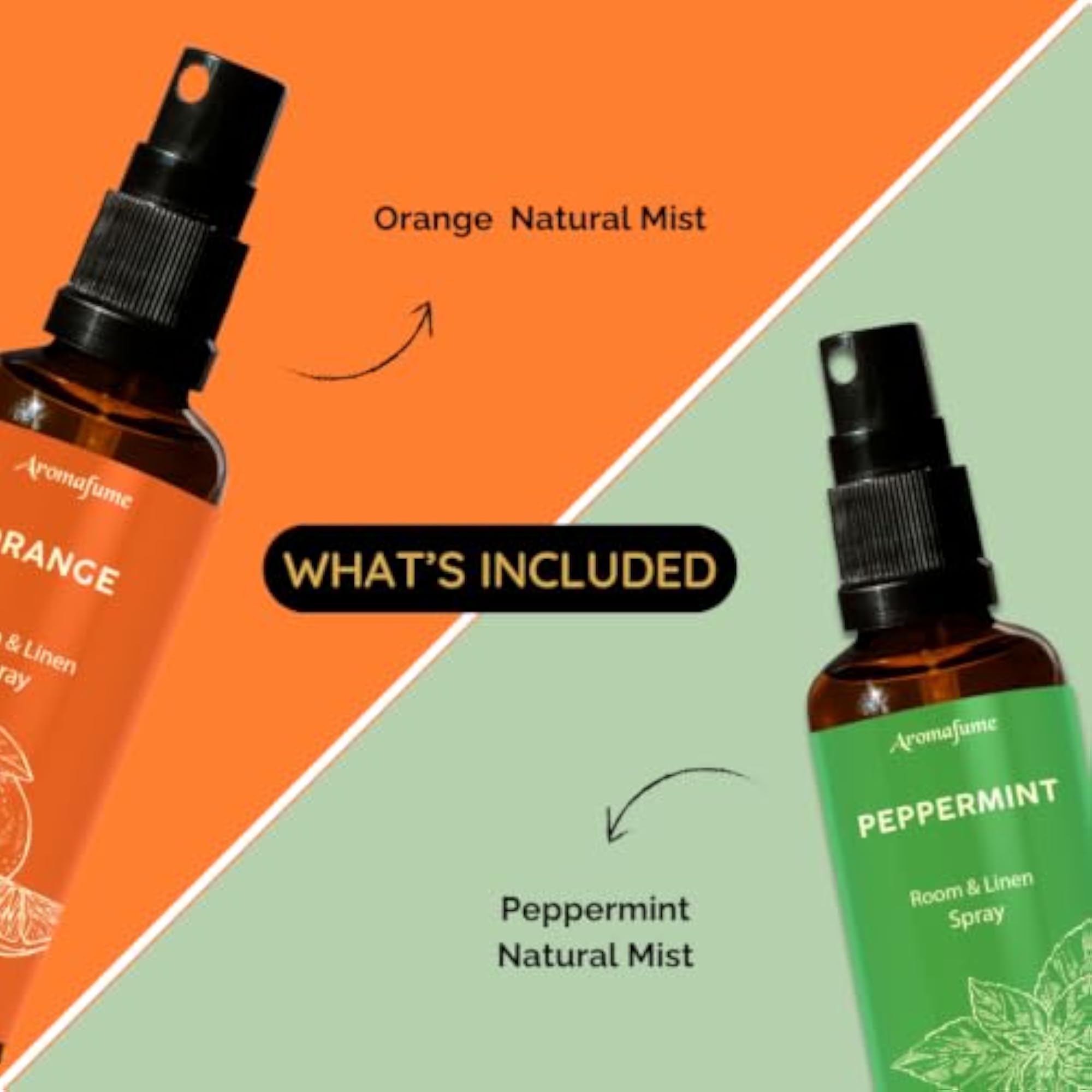 Orange & Peppermint Aromatherapy Mist Bundle, 2x100ml