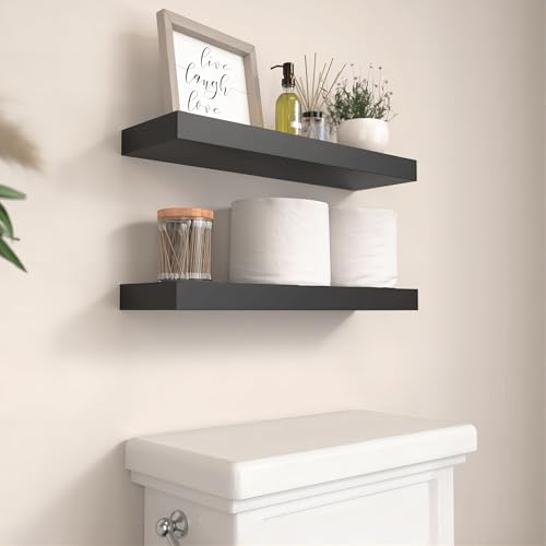 Boswillon Black Floating Shelves Set Of 2 thumb #1