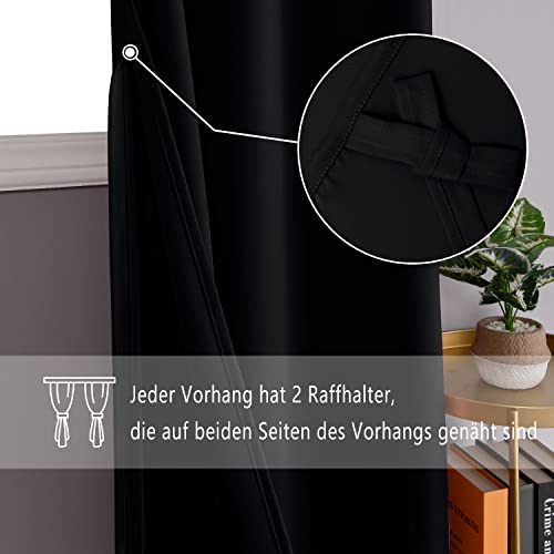 DWCN Gardinen Blickdichte Vorhänge Schlafzimmer Thermo Verdunklungsvorhänge – Ansicht 2