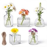 decoration table de mariage vases 🌸 Décor Polyvalent et Fleurs à Tige Unique: Conçus avec des ouvertures étroites pour maintenir les tiges uniques telles que les roses, l'eucalyptus, les tulipes ou le feuillage en position verticale. Ces mini vases peuvent également servir de porte-bougies, flacons de diffuseur ou pièces décoratives autonomes sur les tables basses, étagères ou rebords de fenêtre.