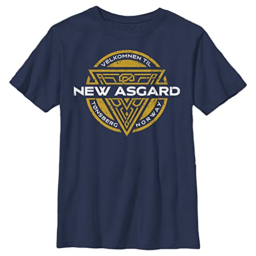 T-shirt bleu marine Thor badge imprimé haute qualité garçon taille L