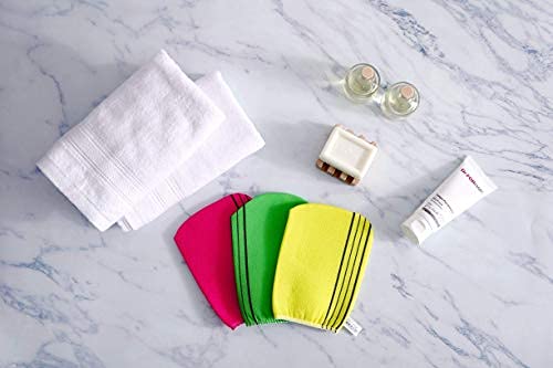 Miniatura 7 de Bastex Paño exfoliante de baño. Paño de toalla coreano genuino utilizado para exfoliar. Manopla exfoliante para uso en baño y ducha, 3 piezas (6.7 x